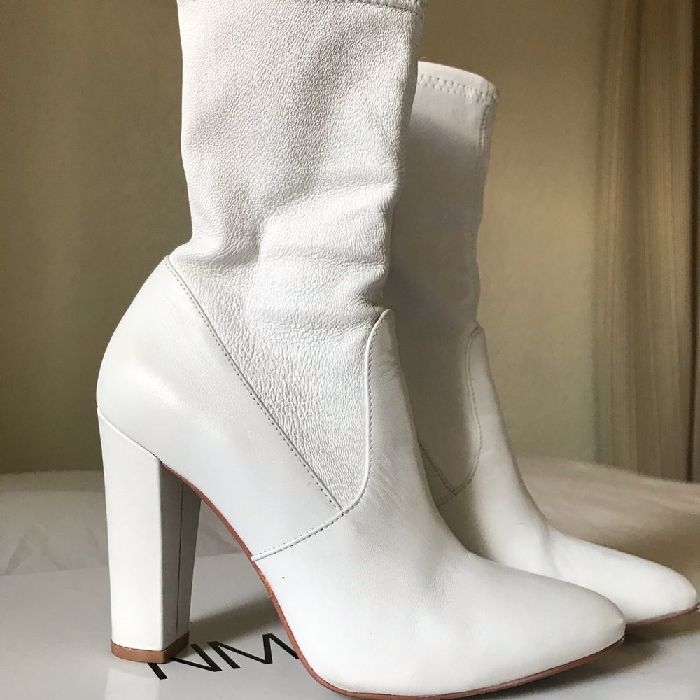Neiman Marcus White Booties